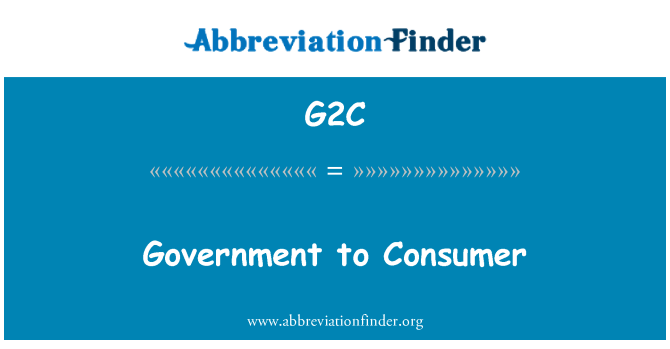 G2C: Government to Consumer