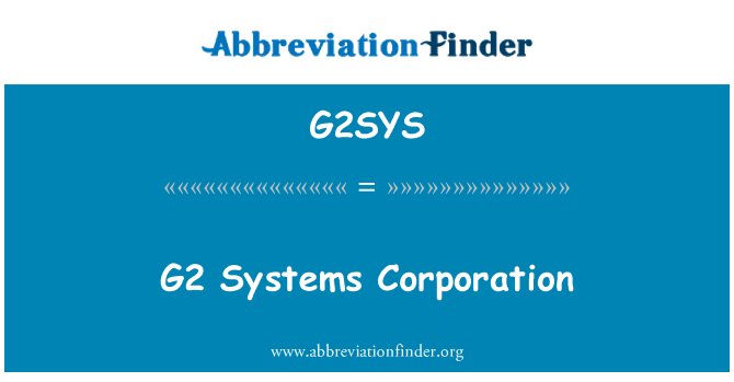 G2SYS: G2 系統公司