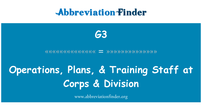 G3: Operācijām, plāni & mācībspēks pie korpusa & Division