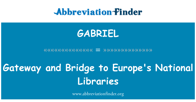 GABRIEL: Passerelle Et pon, dan vise pou bibliyotèk nasyonal Ewop de