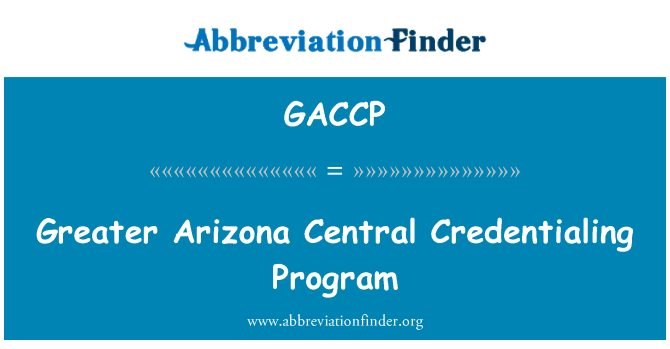 GACCP: Größere Arizona zentrale Zulassung Programm