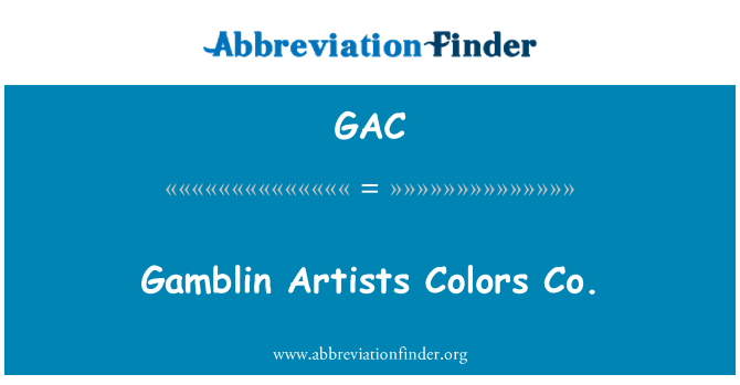 GAC: Gamblin umetnikov barve co