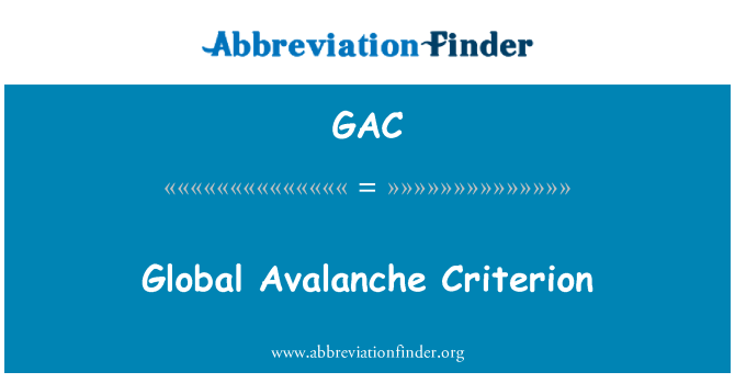 GAC: Criterio global avalancha