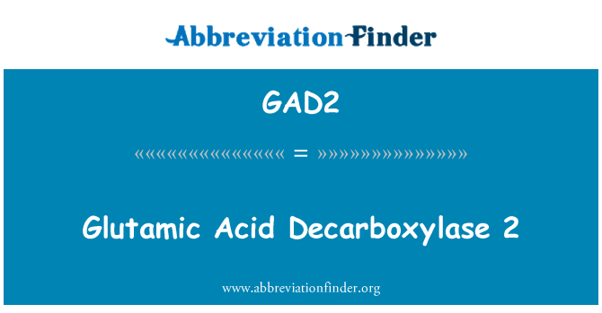 GAD2: 2, Decarboxylase Glutamique asid