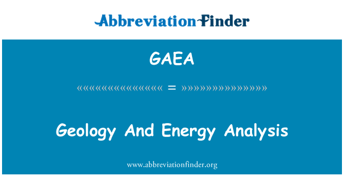 GAEA: Geologie a analýza energetické
