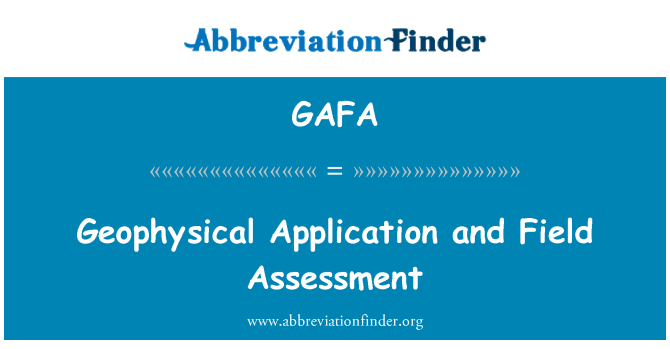 GAFA: Aplikasyon géophysiques Et evalyasyon jaden