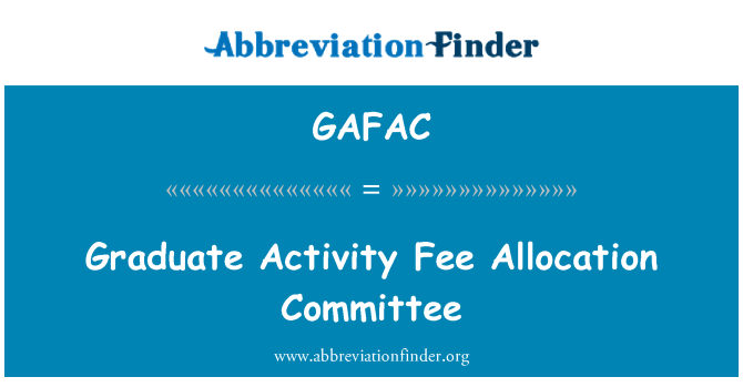 GAFAC: Laureato attività Costo allocazione Comitato