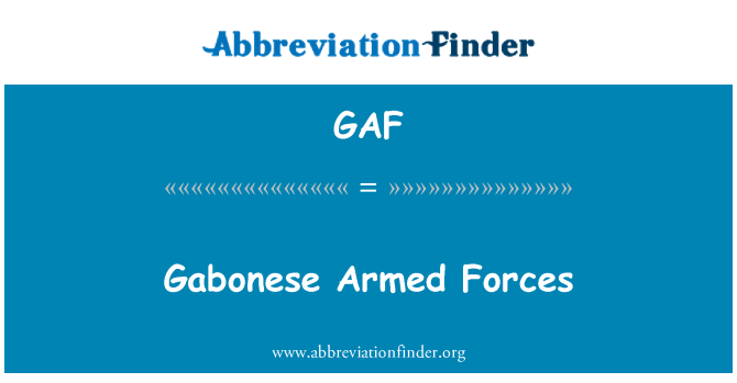 GAF: Forces armées gabonaises