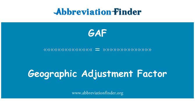 GAF: Geografiske justeringsfaktor