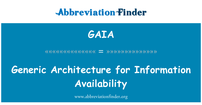 GAIA: Generično arhitekture za dostopnost informacij