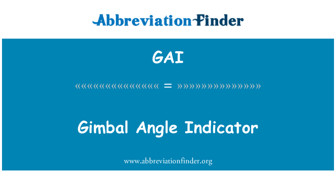 GAI: Endikatè ang gimbal