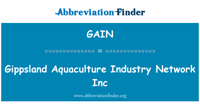 GAIN: Gippsland Aquaculture Industry Network Inc