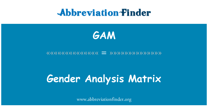 GAM: Køn analyse Matrix