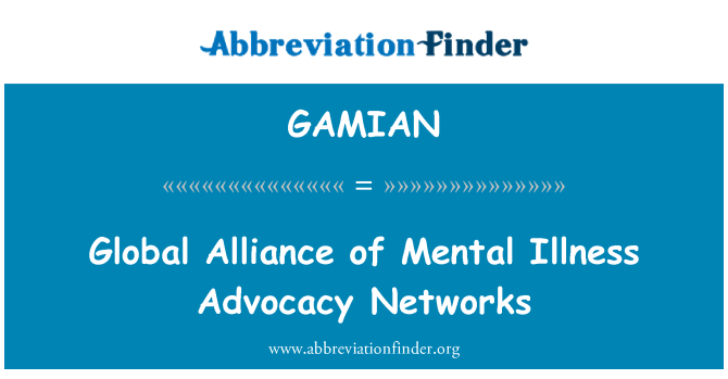 GAMIAN: ڈپریشن کی بیماری وکالت نیٹ ورک کی عالمی اتحاد