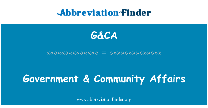 G&CA: Κυβέρνηση & κοινοτικών Υποθέσεων