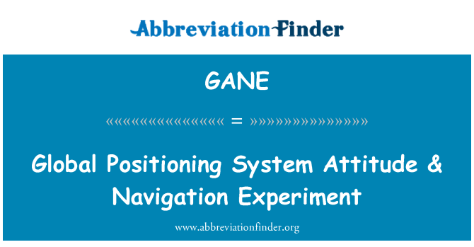 GANE: Global Positionnement sistèm atitid & navigasyon eksperyans