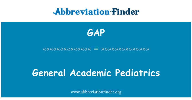 GAP: Jeneral akademik Pédiatrie