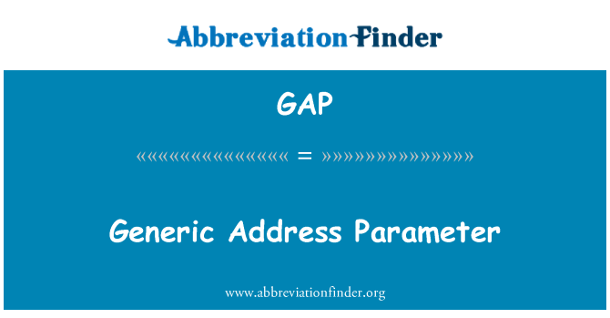 GAP: Paramètre ak adrès