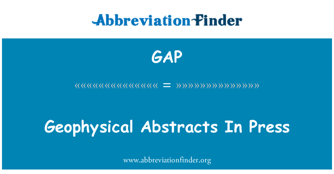 GAP: Geophysikalische Abstracts In der Presse