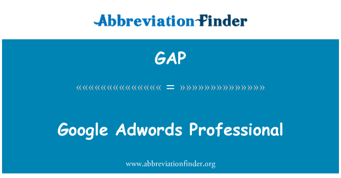 GAP: Google Adwords Professional