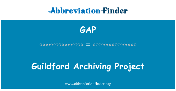 GAP: Guildford-Archivierung-Projekt