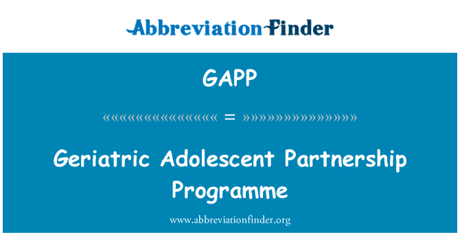 GAPP: Geriatric Adolescent Partnership Programme