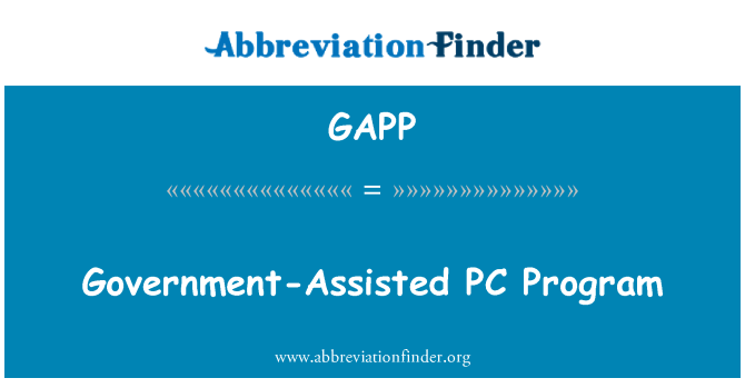 GAPP: Il-programm PC assistit mill-Gvern