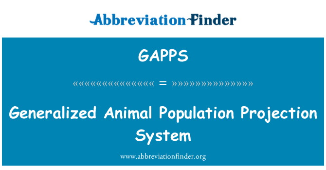 GAPPS: Sistema de projeção de população Animal generalizadas