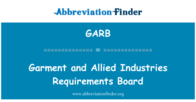 GARB: Garment and Allied Industries Requirements Board