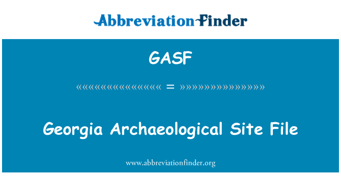 GASF: Fichier kote ki gen Archéologiques Georgie