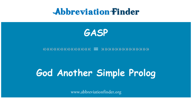 GASP: 神另一个简单的 Prolog