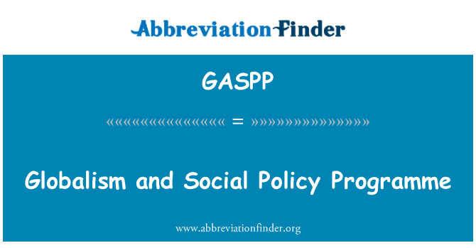 GASPP: Globalizacija in programa socialne politike