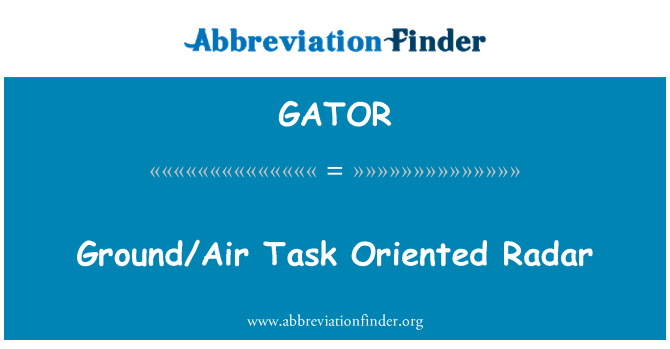 GATOR: Země/vzduch úkol orientované Radar