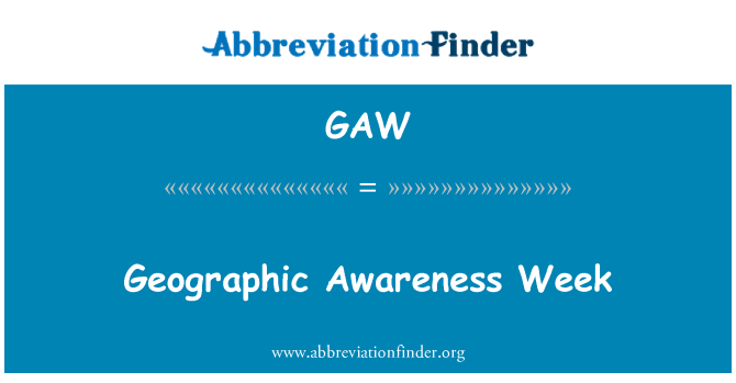 GAW: Geografische Awareness Week