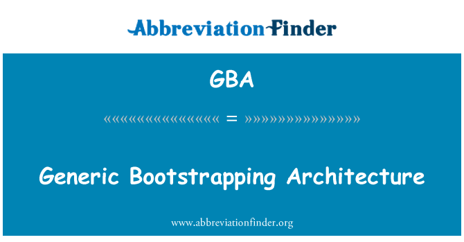 GBA: Arkitettura ġeneriku Bootstrapping