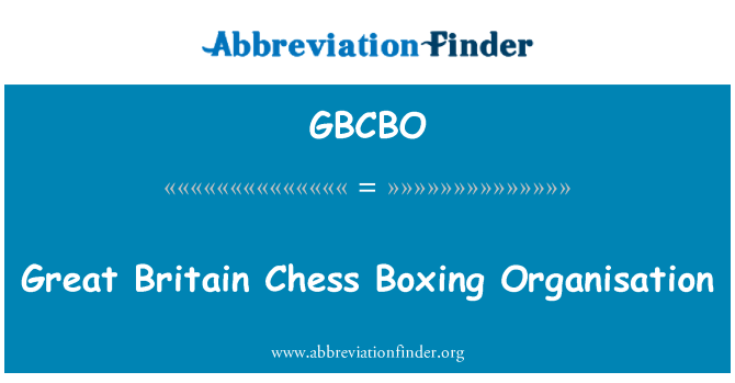 GBCBO: Ison-Britannian shakki nyrkkeily organisaation