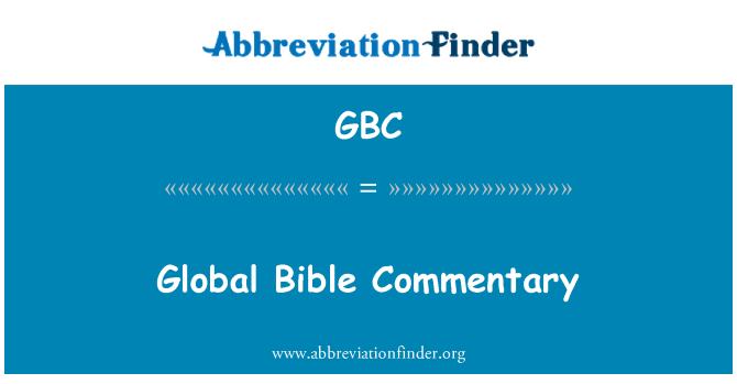 GBC: Globālā Bible Commentary