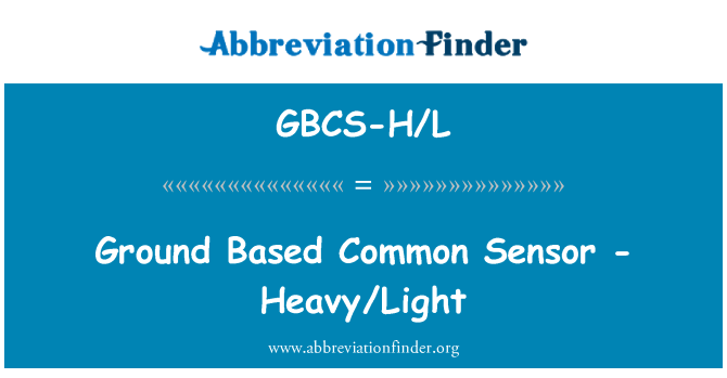 GBCS-H/L: Έδαφος με βάση κοινή αισθητήρα - βαριά/φως