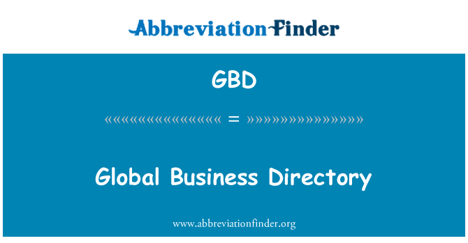 GBD: عالمی کاروباری ڈائریکٹری