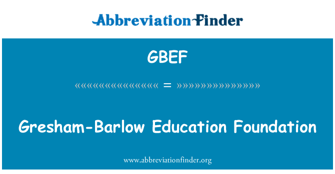 GBEF: Gresham-Barlow Educació Fundació