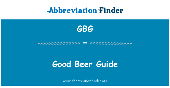 GBG: Good Beer Guide