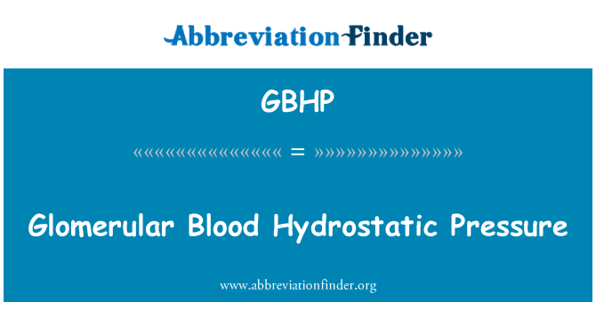 GBHP: Pressjoni idrostatika ta ' demm glomerular