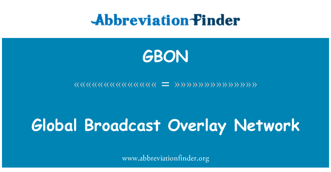 GBON stands for Global Broadcast Overlay Network Abbreviation Finder
