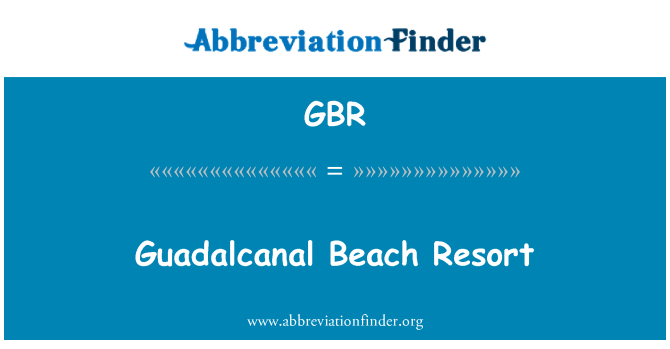 GBR: Guadalcanal Beach Resort