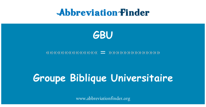 GBU: Groupe Biblique Inivèsite