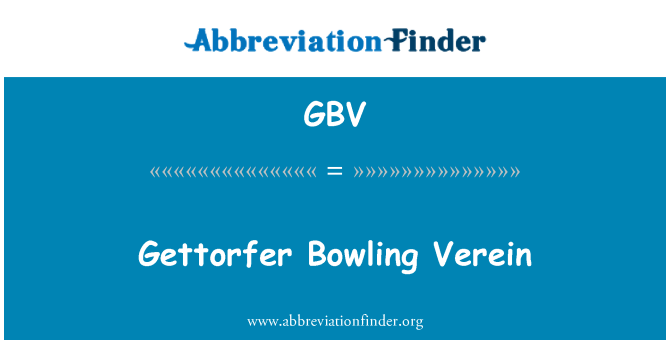GBV: جيتورفير البولينج المهندسين
