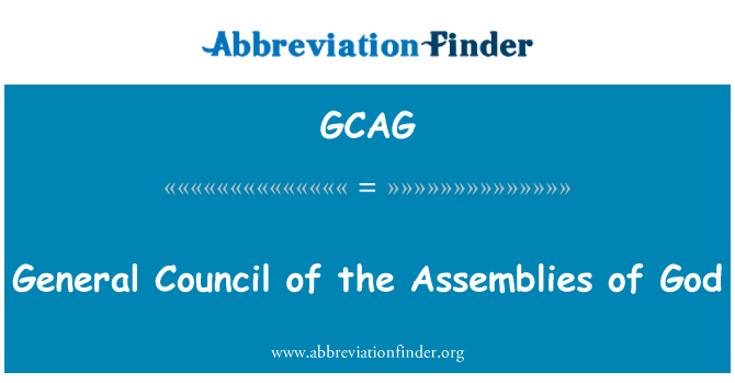 GCAG: General Council of the Assemblies of God