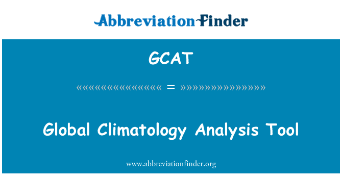 GCAT: Globální klimatologie analytický nástroj