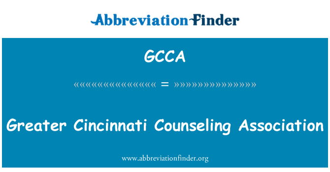 GCCA: Greater Cincinnati konseling Association