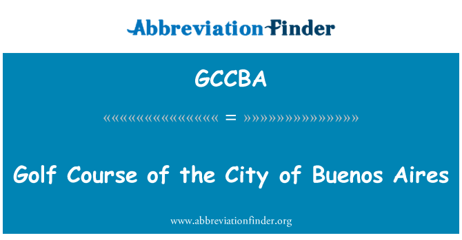 GCCBA: Golf Course of the City of Buenos Aires